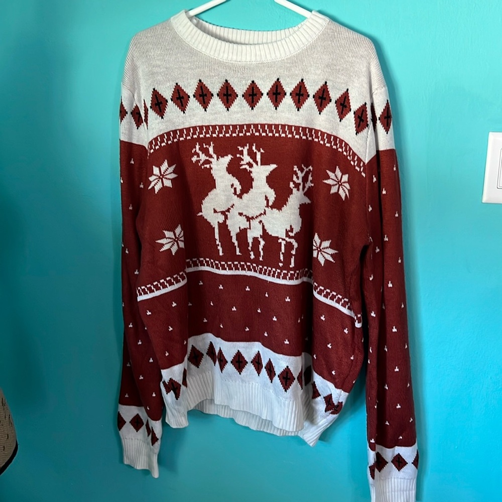 #922 Tipsy Elves Reindeer Funny Christmas Ugly Sweater XL
